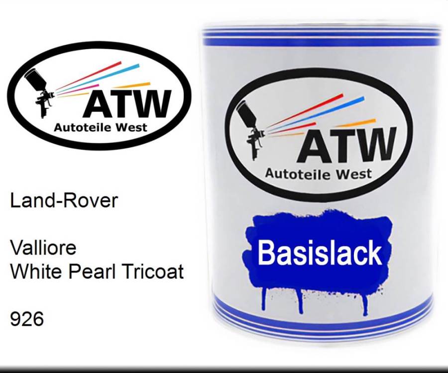 Land-Rover, Valliore White Pearl Tricoat, 926: 1L Lackdose, von ATW Autoteile West.